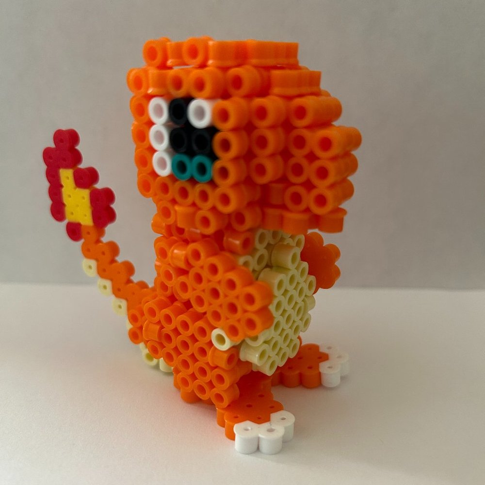 3D Perler Bead Figurine of Charmander